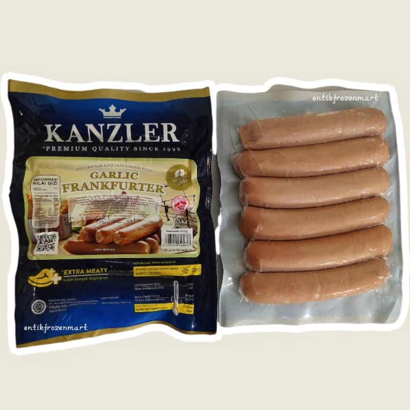 

Kanzler Sosis Garlic Frankfurter 300gr, sosis sapi dan ayam rasa bawang