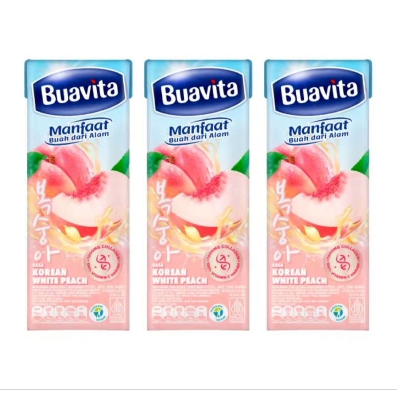 

[Paket Isi 3] Buavita Jus Buah Asli Korean White Peach Minuman Kolagen Kaya Vitamin C 245ml