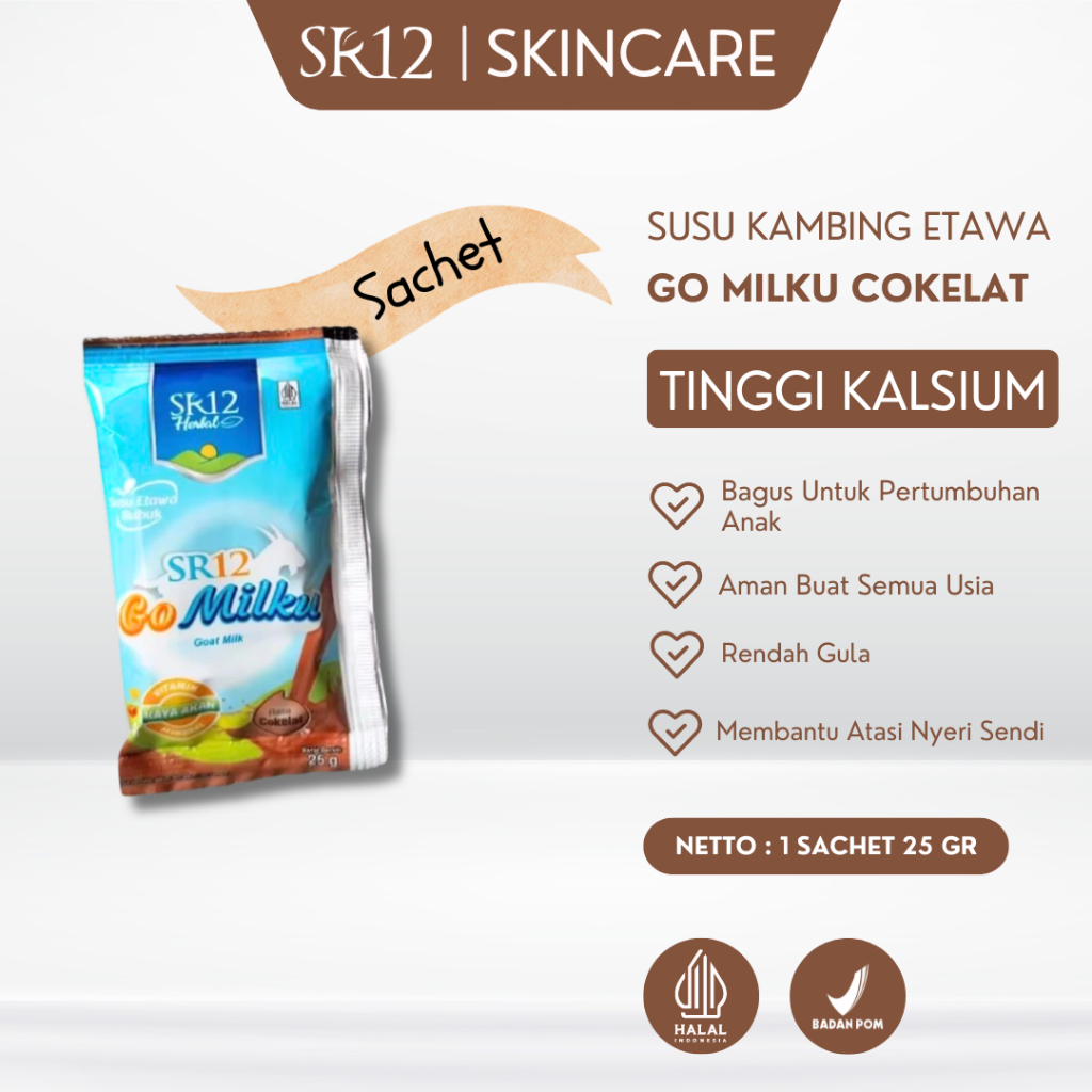 

Susu Kambing Etawa Go Milku SR12 SACHET Gomilku Coklat ASLI HALAL BPOM Meningkatkan Kesehatan Imun