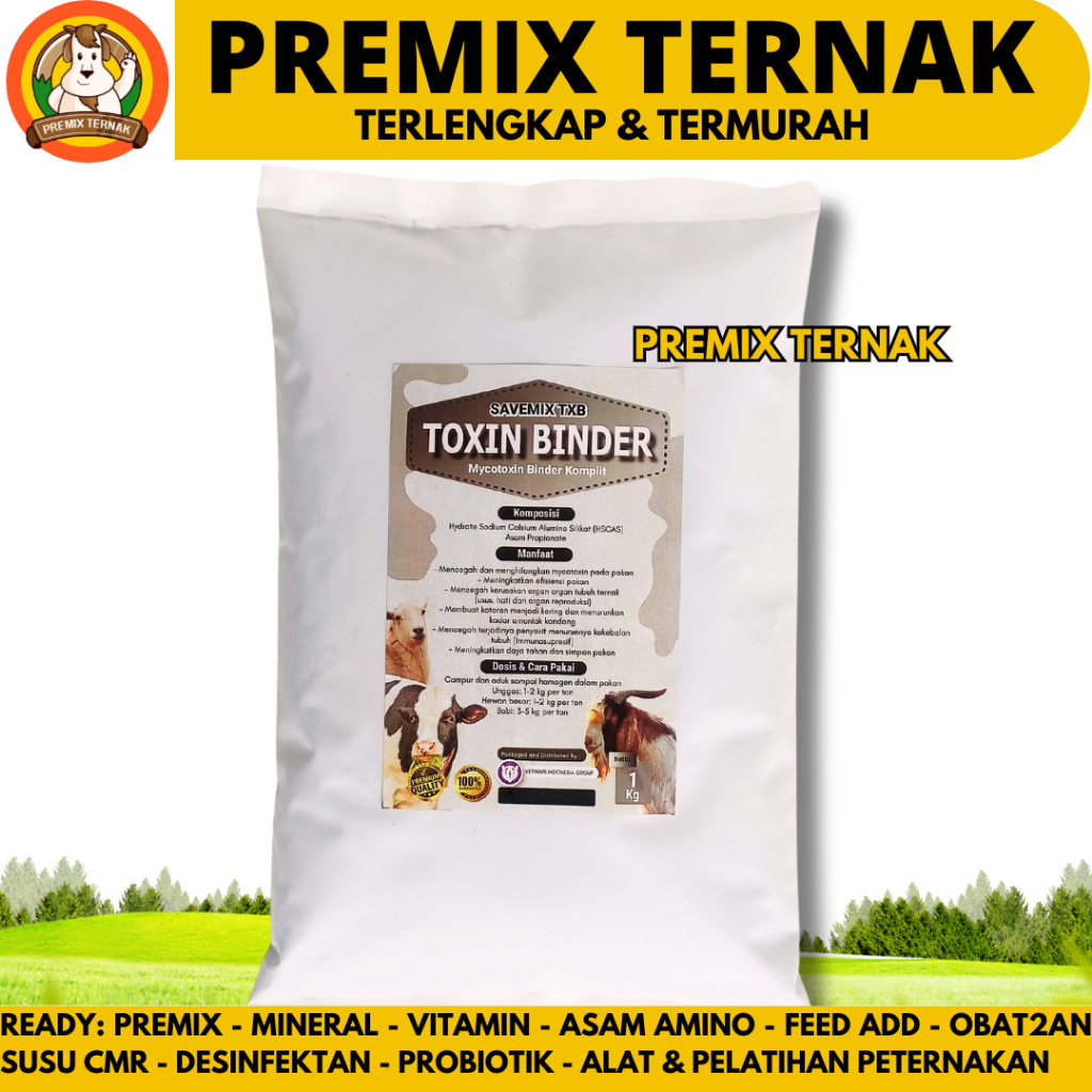 SAVEMIX TOXIN BINDER 1 KG - Toxin Binder Pakan - Mencegah & menghilangkan Mycotoxin Pada Pakan Ayam 