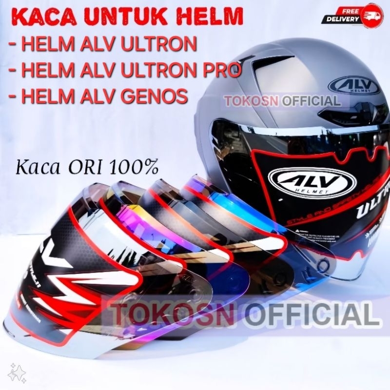 Kaca helm ALV ULTRON PRO visor helmet alv ultron warna bening hitam smock silver pelangi