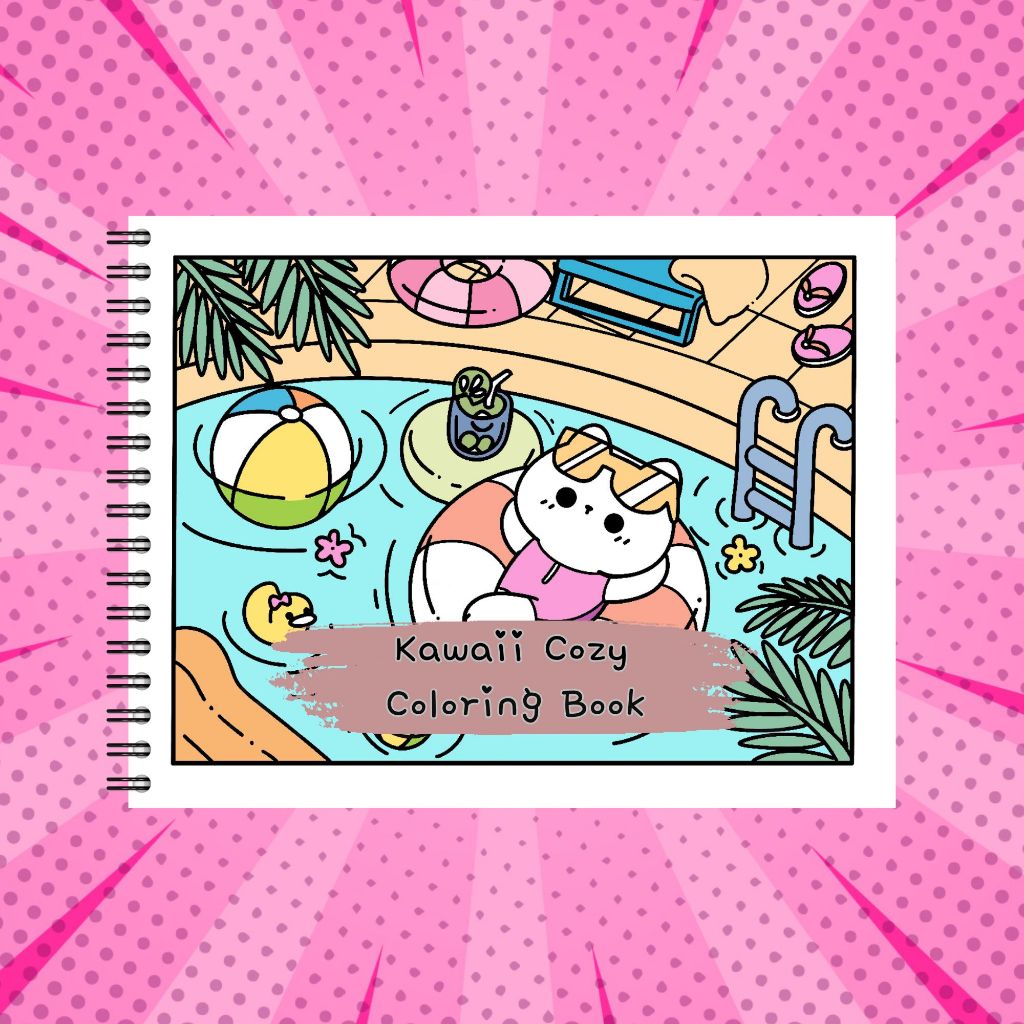 

Kawaii Cozy Coloring Book / Buku Mewarnai Dewasa dan remaja - Kertas Tebal