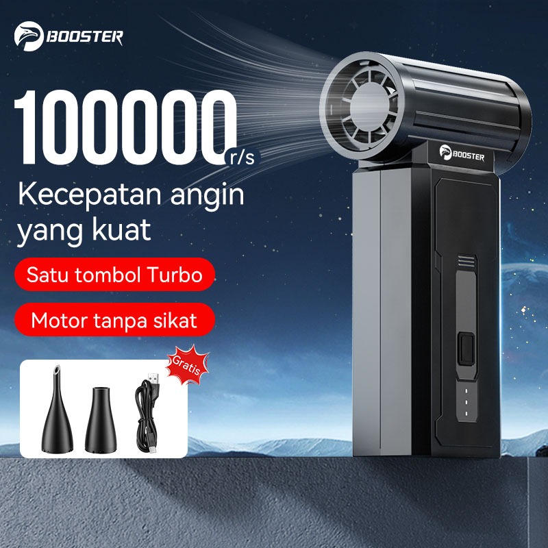 Booster MINI Turbo Fan W01 Brushless Motor 100,000 RPM Portable Jet Fan Type-C Charger Fan untuk