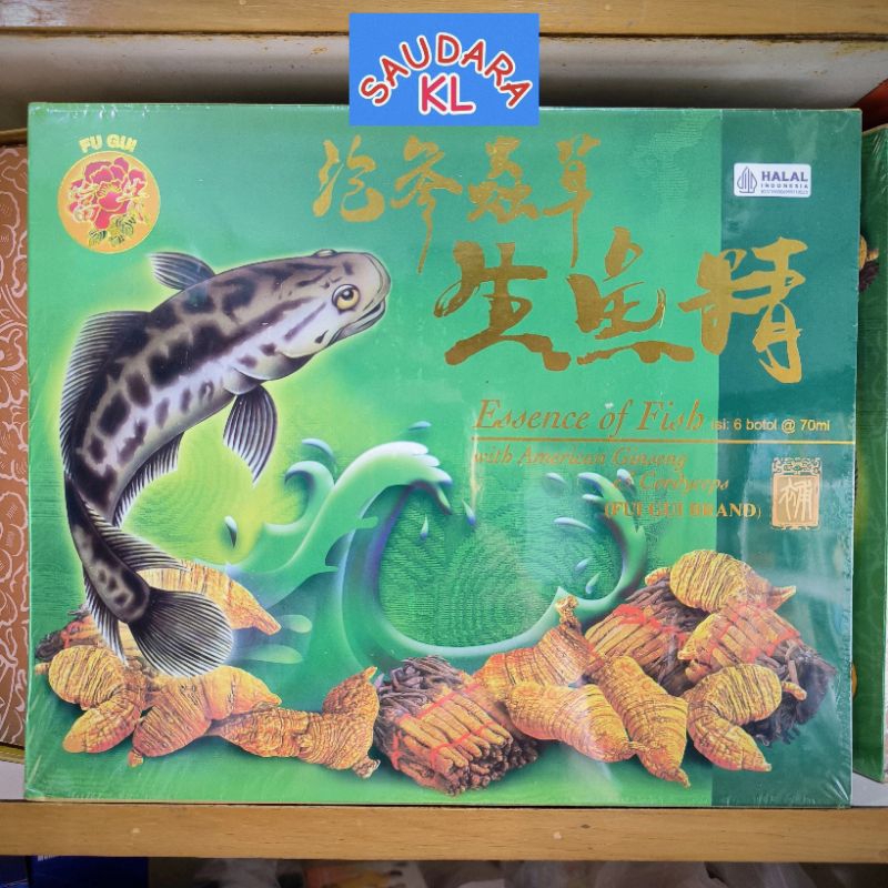 Saripati Ikan Gabus  isi 6 botol @ 70ml - Essence of Fish+American Ginseng+Cordyceps
