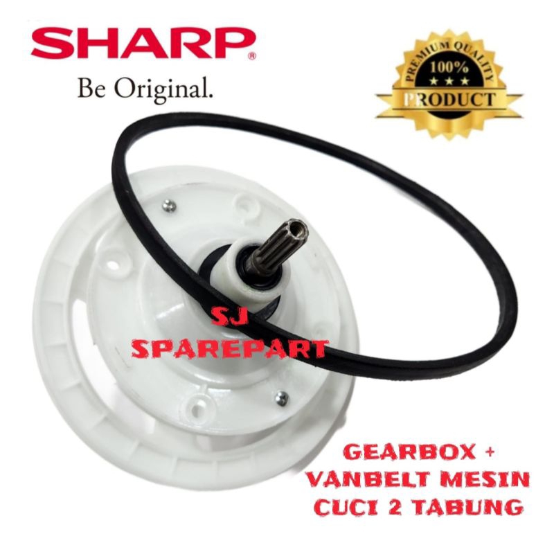 [ SHARP ES-T99SJ ] SET GEARBOX + VANBELT MESIN CUCI SHARP 2 TABUNG GIGI 10