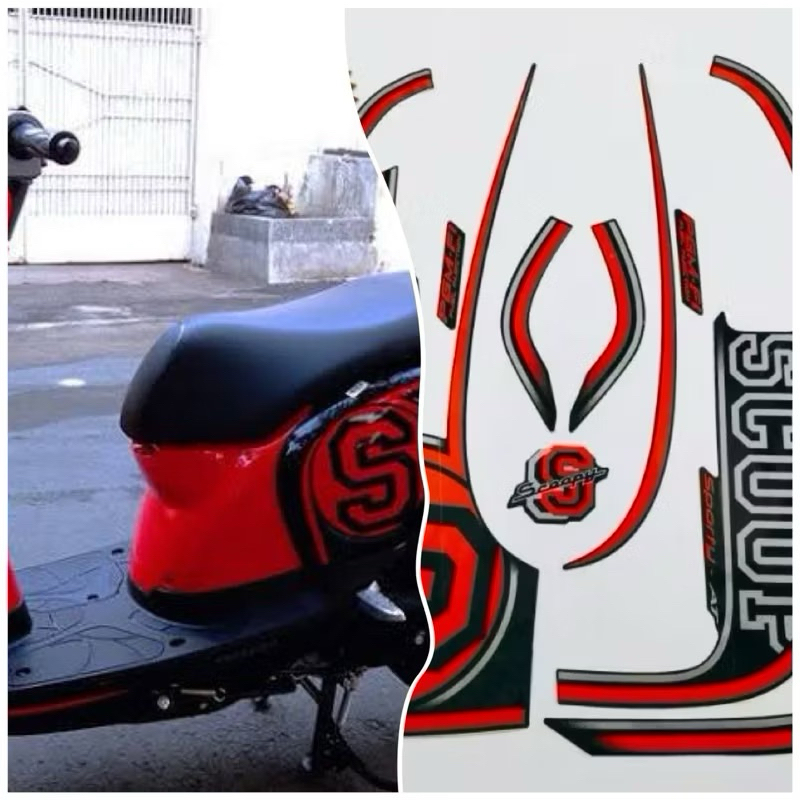 Stiker Striping List Full Set Body Motor Honda Scoopy Sporty Fi 2014