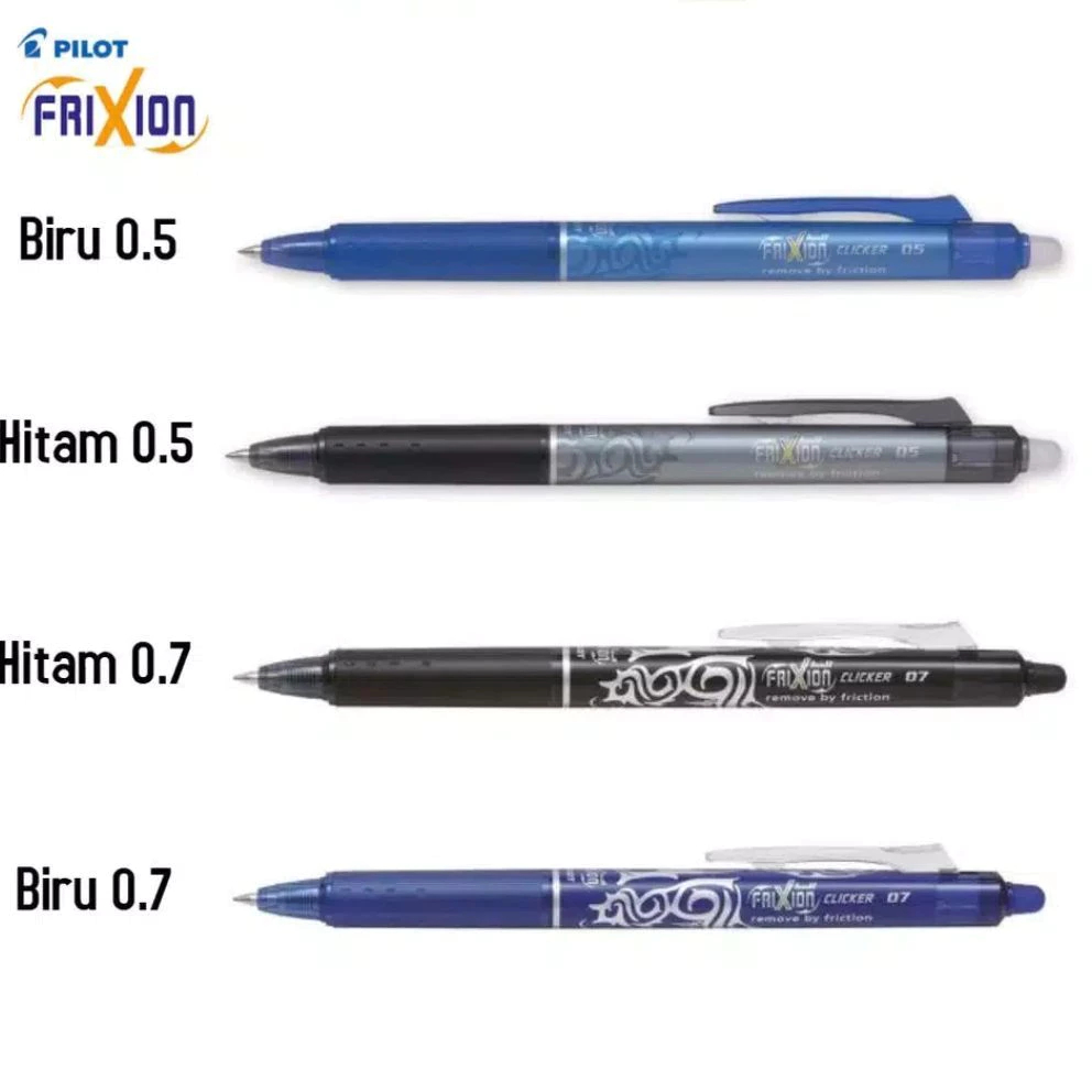 

PILOT - PULPEN FRIXION WARAN HITAM BIRU 0.7mm / PULPEN PILOT BISA DI HAPUS CLICKER