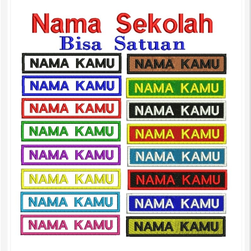 Bordir Nama Dada Atribut Sekolah