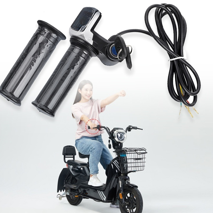Handle Gas 36/48V Dyu D1 Throttle F-Wheel Kabel Gas Scooter Listrik Sepeda Listrik Skuter Elektrik P
