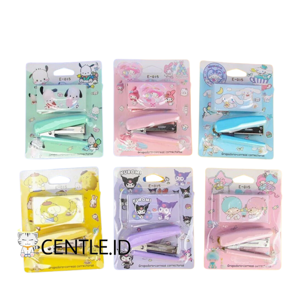 

STAPLER SANRIO 2 IN 1 STAPLER FREE REFILL PENJEPIT KERTAS ALAT TULIS KANTOR LUCU TERJANGKAU