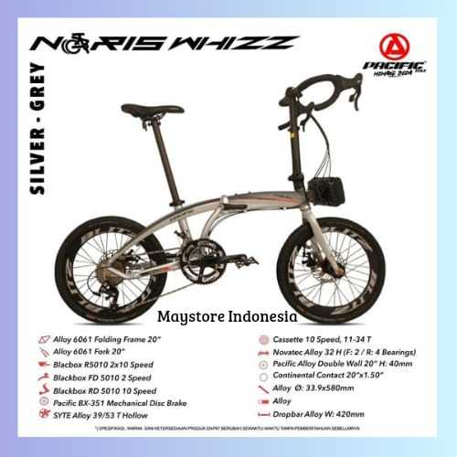 SEPEDA LIPAT ANAK PACIFIC NORIS WHIZZ UKURAN 20 INCH SEPEDA LIPAT FOLDING BIKE,SEPEDA LIPAT READY SI