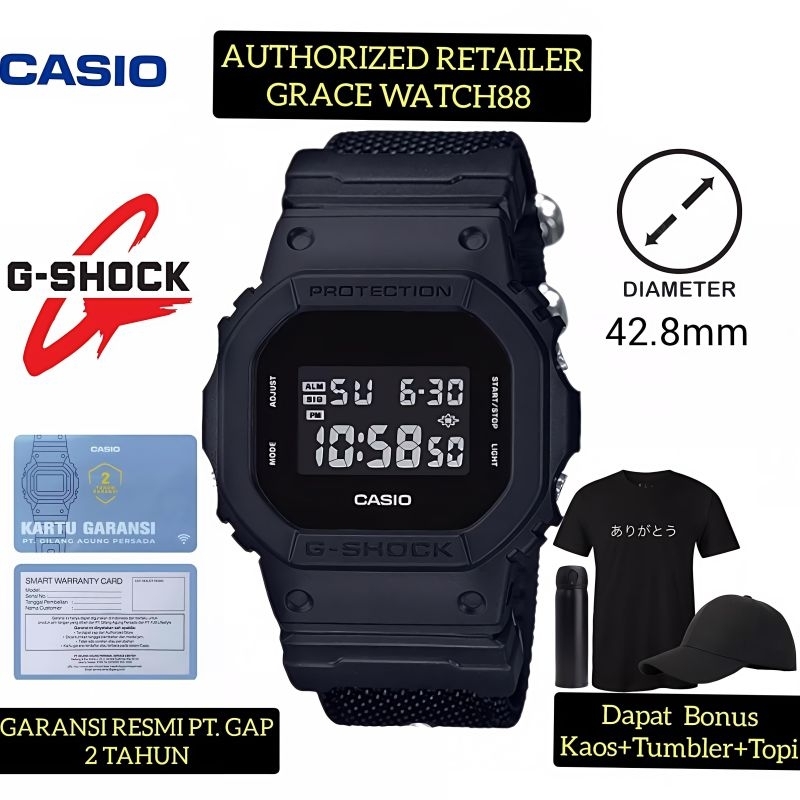 Jam tangan pria casio gshock DW-5600BBN-1DR jam tangan G-Shock dw-5600bbn-1 gshock original
