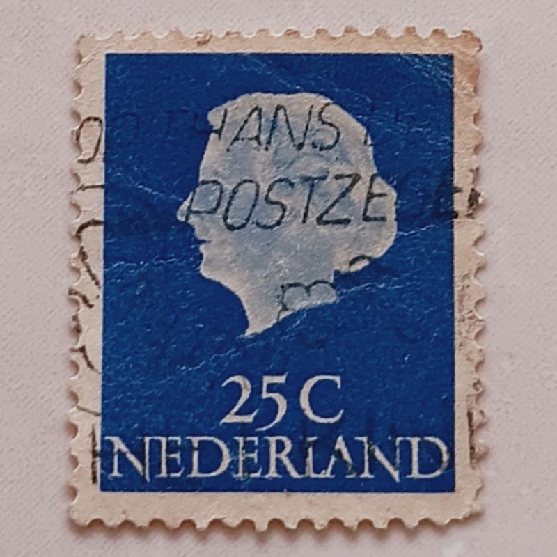 

(AE) Perangko Belanda 1953 - 1967 Queen Juliana - 1953-1967 - Type 'En Profile 25 cent Used