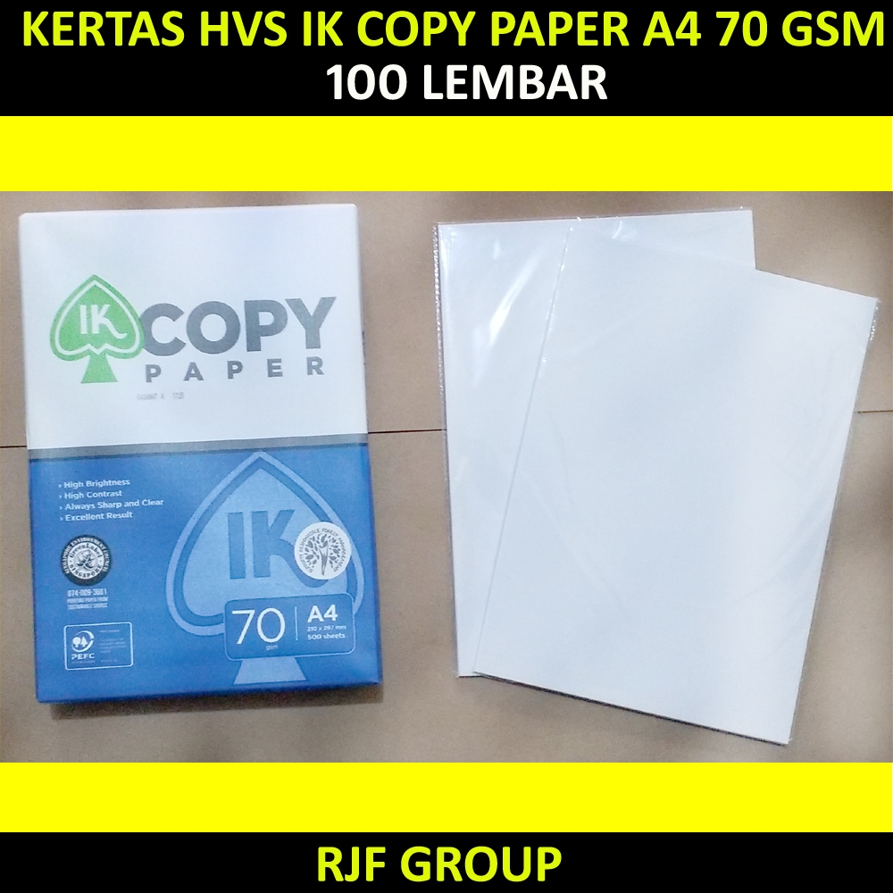 

IK COPY PAPER A4 70 GSM 100 LEMBAR