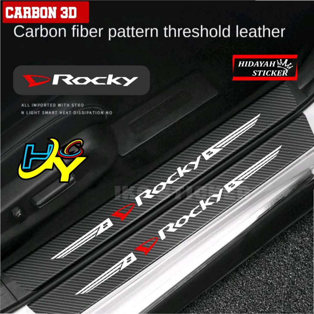 Hidayah 9Pcs Stiker Pelindung Pintu Mobil Rocky 3D Door Sill Plate Guard Daihatsu Stiker Pelindung P