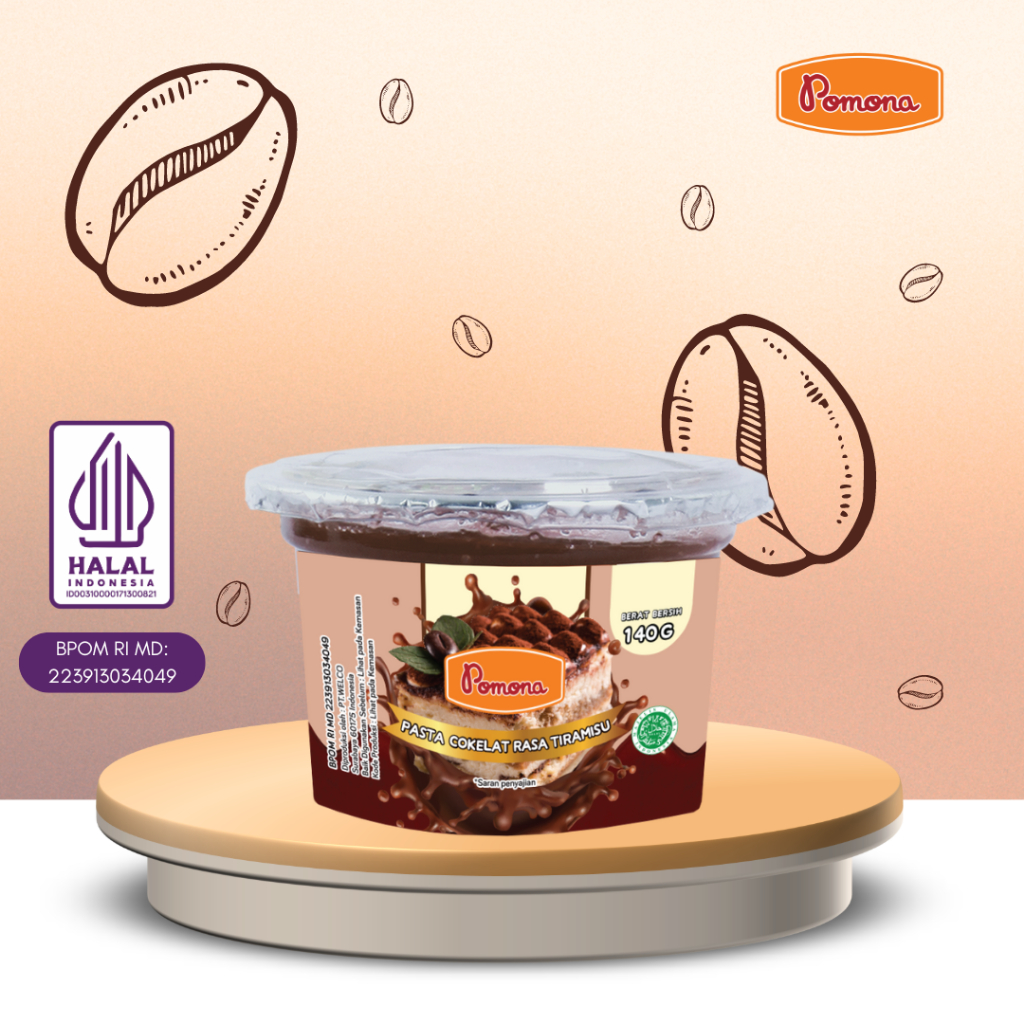 

Selai Tiramisu Pomona 140 gr/ Pomona Cokelat pasta Tiramisu 140 gr