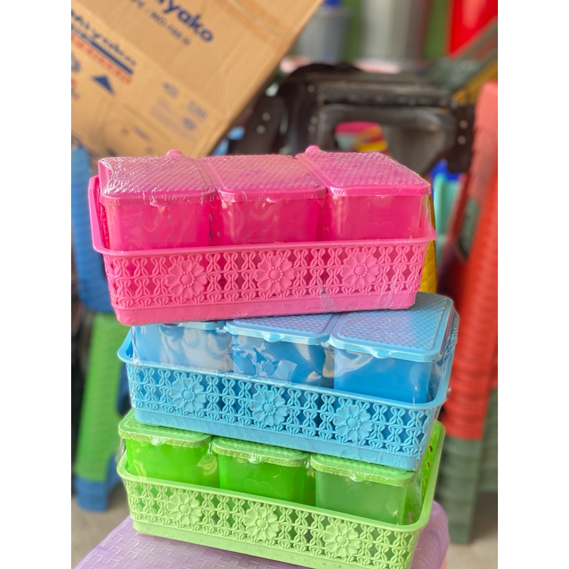 Tempat bumbu sekat 3 // tempat bumbu plastik{kJ}
