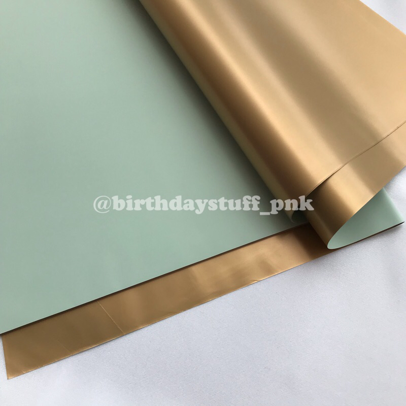

Kertas Buket Cellophane 2 Warna Gold Wrapping Paper Bouquet Kertas kado