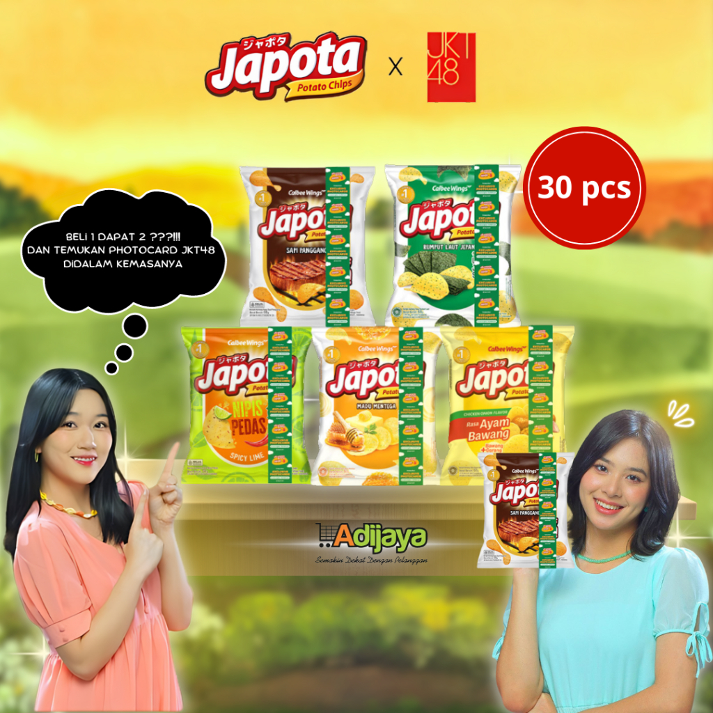 1 KARTON [30 PCS] JAPOTA x JKT48 68g RASA JAPANESE SEAWEED | BEEF SAPI PANGGANG | AYAM BAWANG | HONE