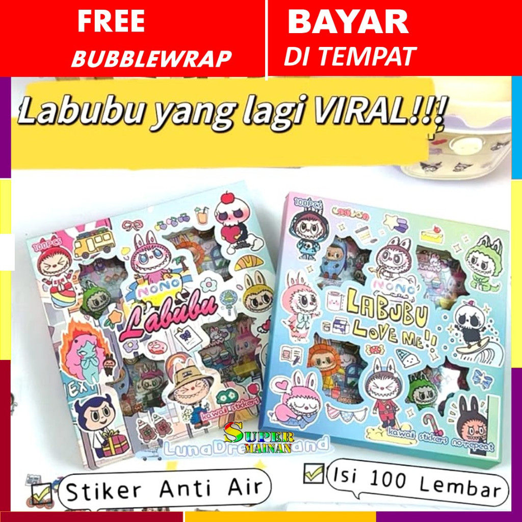 

stiker anak labubu sticker kuromi sanrio lucu pokemon 100 lembar anak laki laki cowok perempuan cewek murah