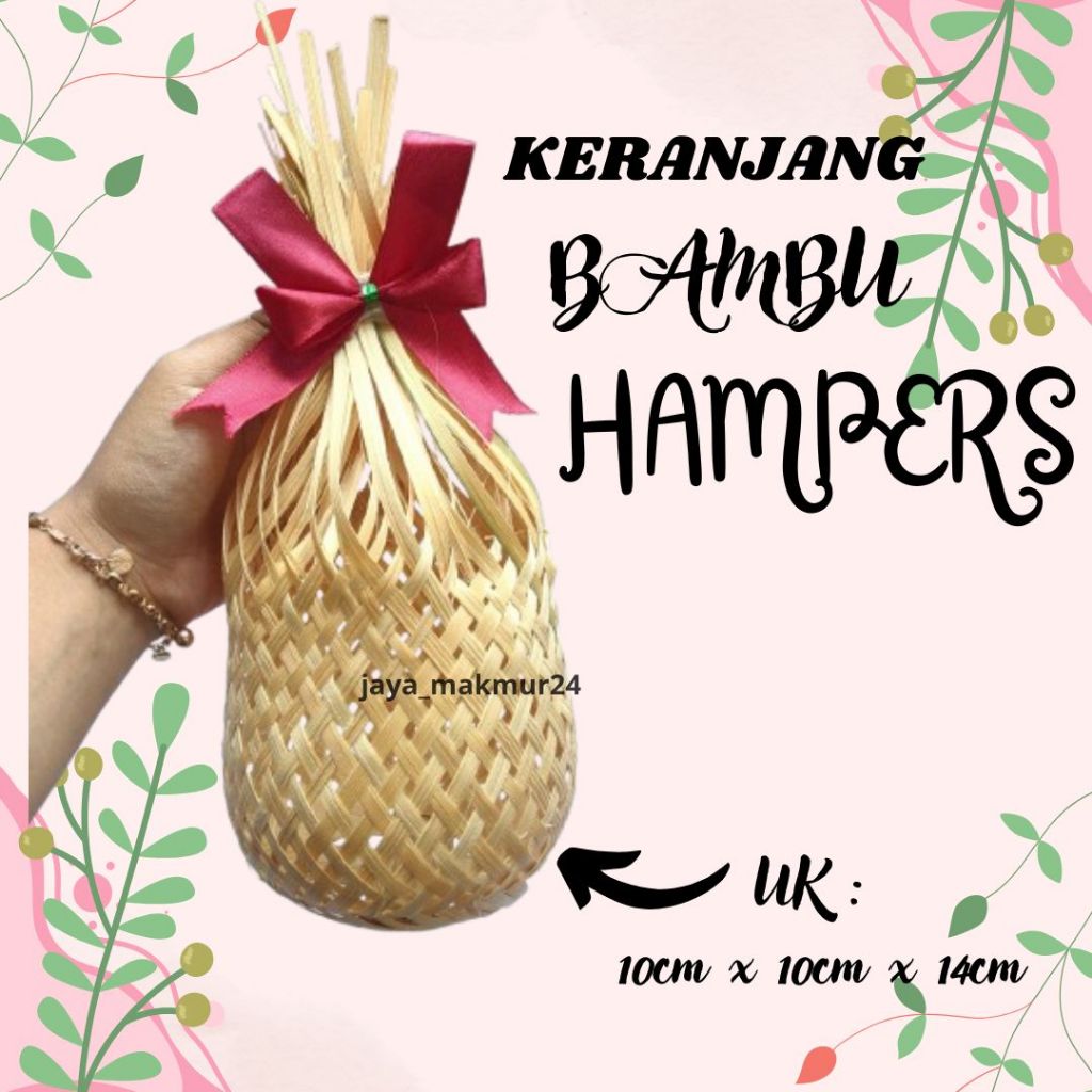 

keranjang bambu hampers / keranjang hampers hias