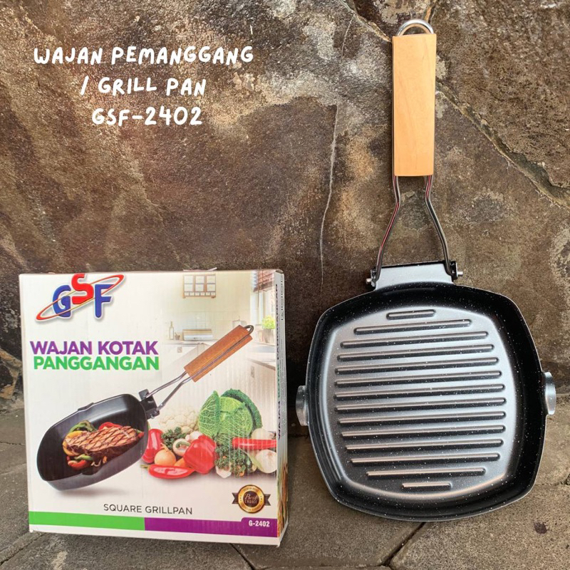 GSF Square Grill Pan Panci Wajan Goreng Kotak 24CM GSF-2602 GSF 2602