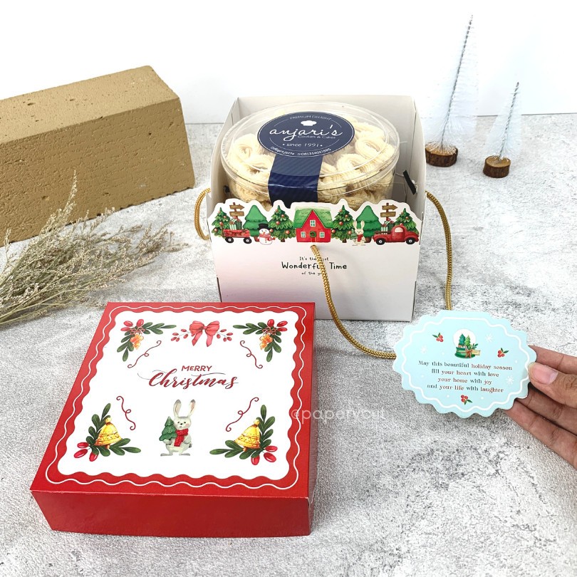 

Box Dus Kotak Packaging Kue Cookies Toples Hampers Natal Cristmas 15 x 15 x 12 cm
