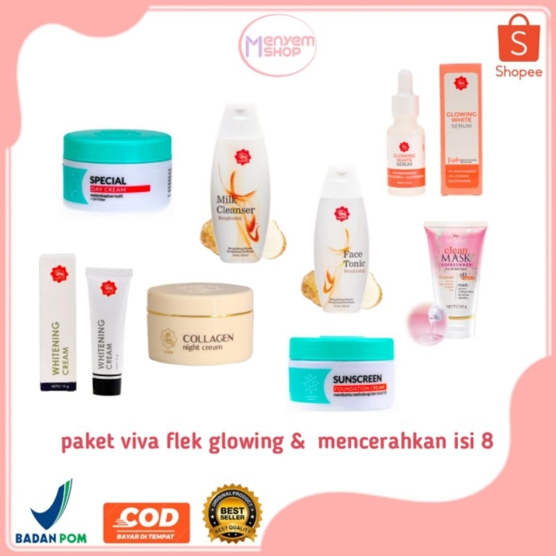 VIVA Paket Flek Glowing | Promo Paket Hemat | Viva Paket Mencerahkan | Viva Paket Skincare Anti Flek