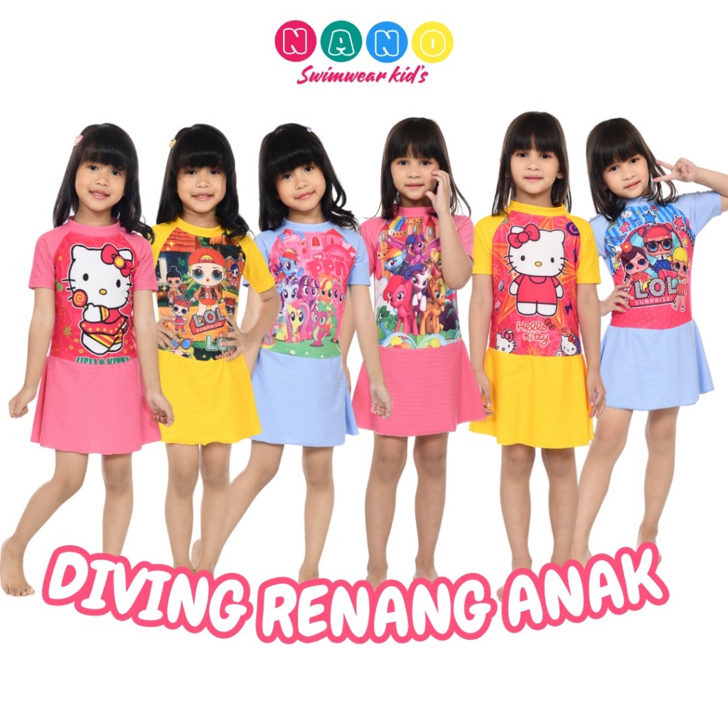 NANO || BAJU RENANG ANAK 3-6 TAHUN / DIVING ROK ANAK KARAKTER / DIVING ROK TK