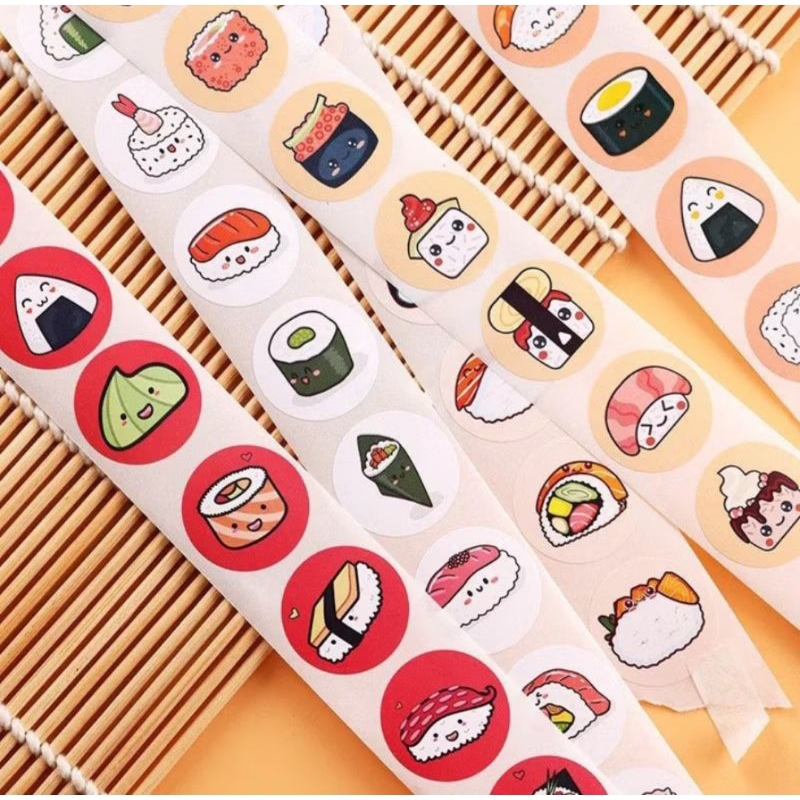 

500 Pcs/Roll - Stiker Deco Motif SUSHI