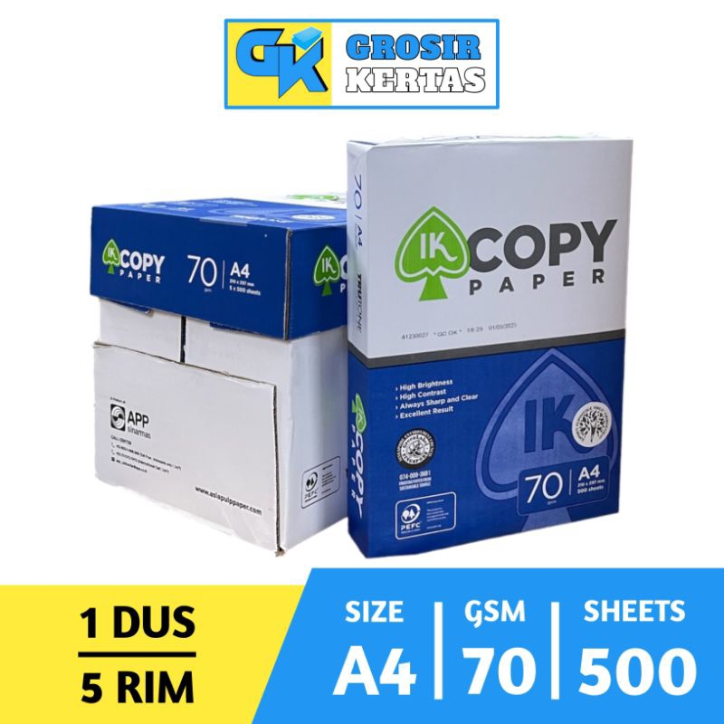 

(1 DUS ) KERTAS A4 70 GRAM & A4 75 GRAM COPY PAPER