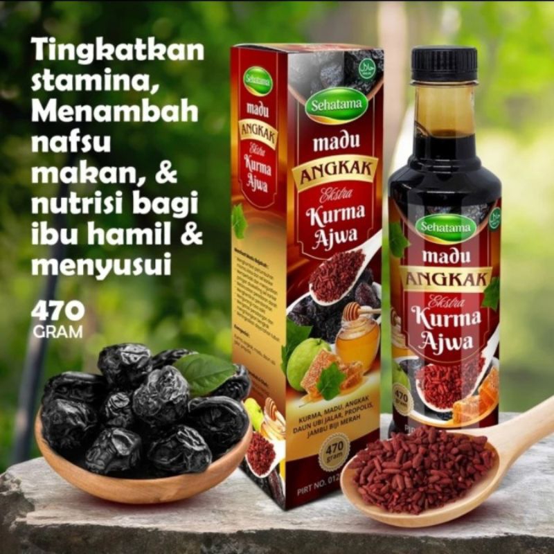 

Madu Angkak Plus Kurma Ajwa isi 470grm