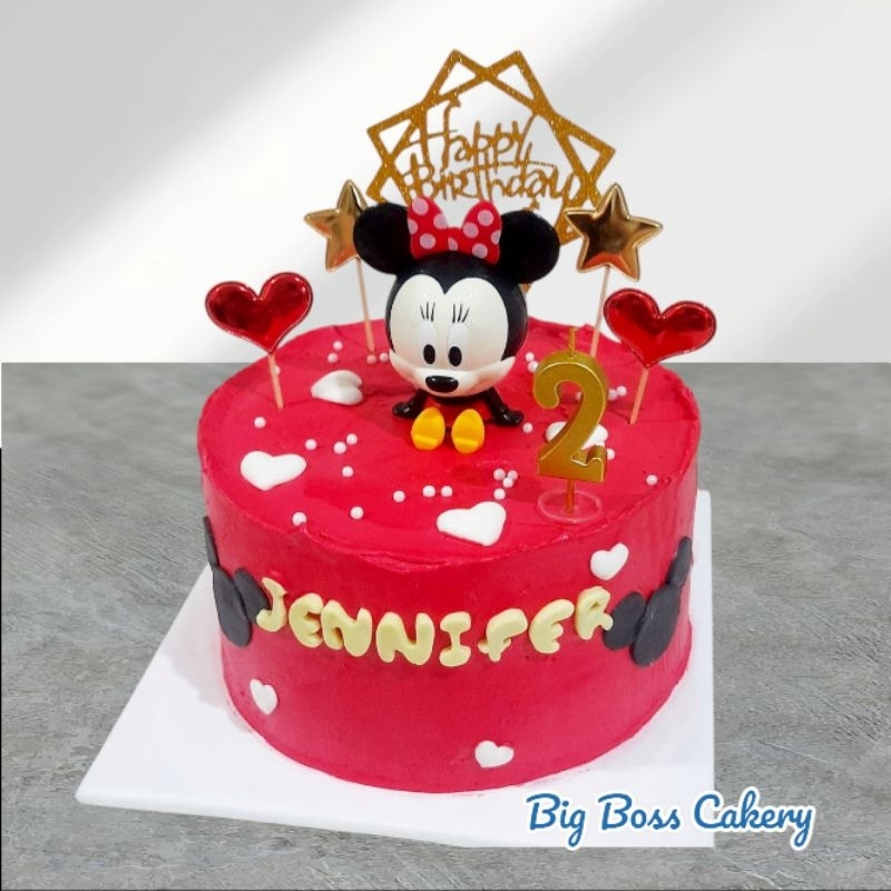 

MINNIE MICKEY MOUSE WITH BUTTERCREAM AND TOYS TOPPER