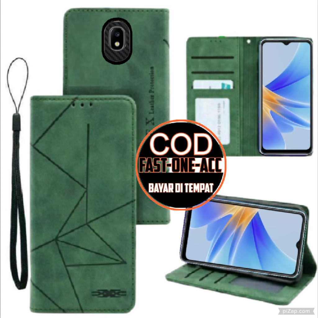 CASE HP SAMSUNG J3 PRO MOTIF- CASING DOMPET MOTIF -FLIP LEATHER-SARUNG HP