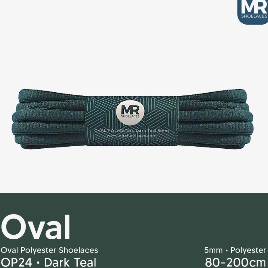 KP8 Orinal MR Shoelaces OP24 Dark Teal Teal Tua Tali Sepatu Polyester Oval 5mm  Panjang Tali 8cm 9cm