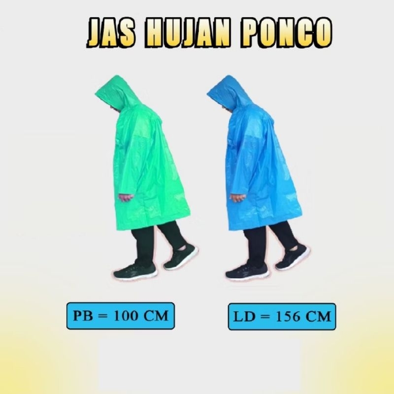 Jas Hujan Ponco Plastik LDPE Jumbo Tebal Dan Lentur