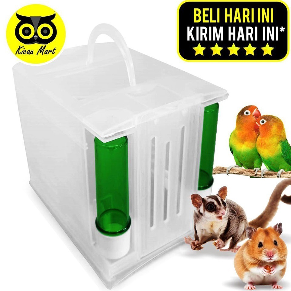 Garansi Toko  Sangkar Kandang Untulan Import Italy Pet Travel Mini Box Plus Dispenser Makan Minum He