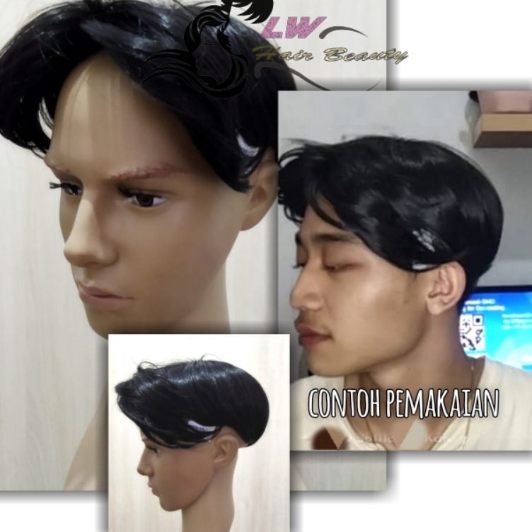 Big Star  Hairtop Toupe Penutup Botak Tengah Pemanjang Rambut