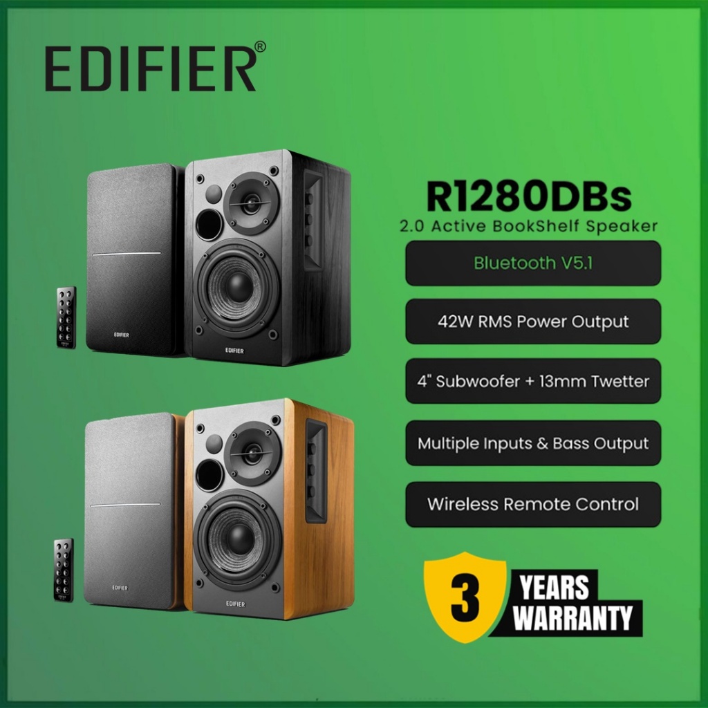 Edifier R1280DBs R1280 R 1280 DBS R 1280DBS R 2.0 Active Bookshelf Speaker