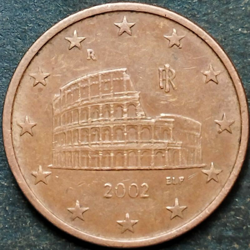 5 euro cent 2002 Italy coin error