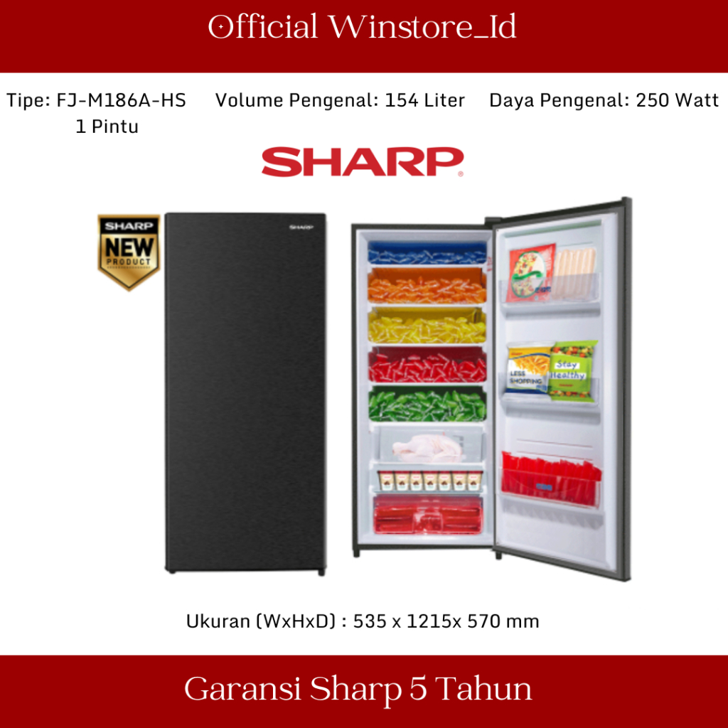 SHARP FREEZER FJM 186 A-HS FREESER ES BATU
