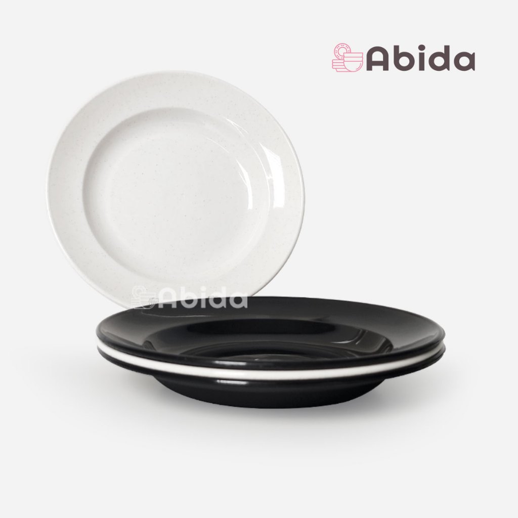 1 Lusin Piring Plastik 9 inch Japan Series - Piring Makan Plastik - Piring Plastik Lusinan - 3609