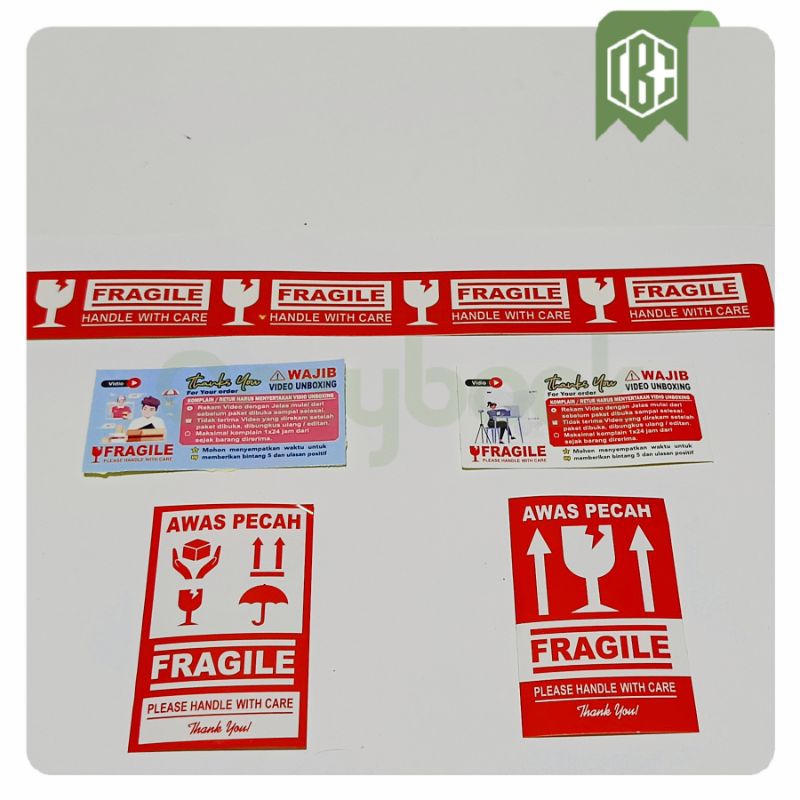 

STIKER FRAGILE buat packing anti pecah bahan chromo termurah dengan 3 ukuran