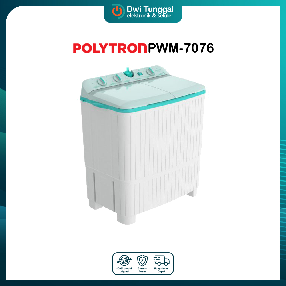 Polytron PWM7076 - Mesin Cuci 7 Kg 2 Tabung