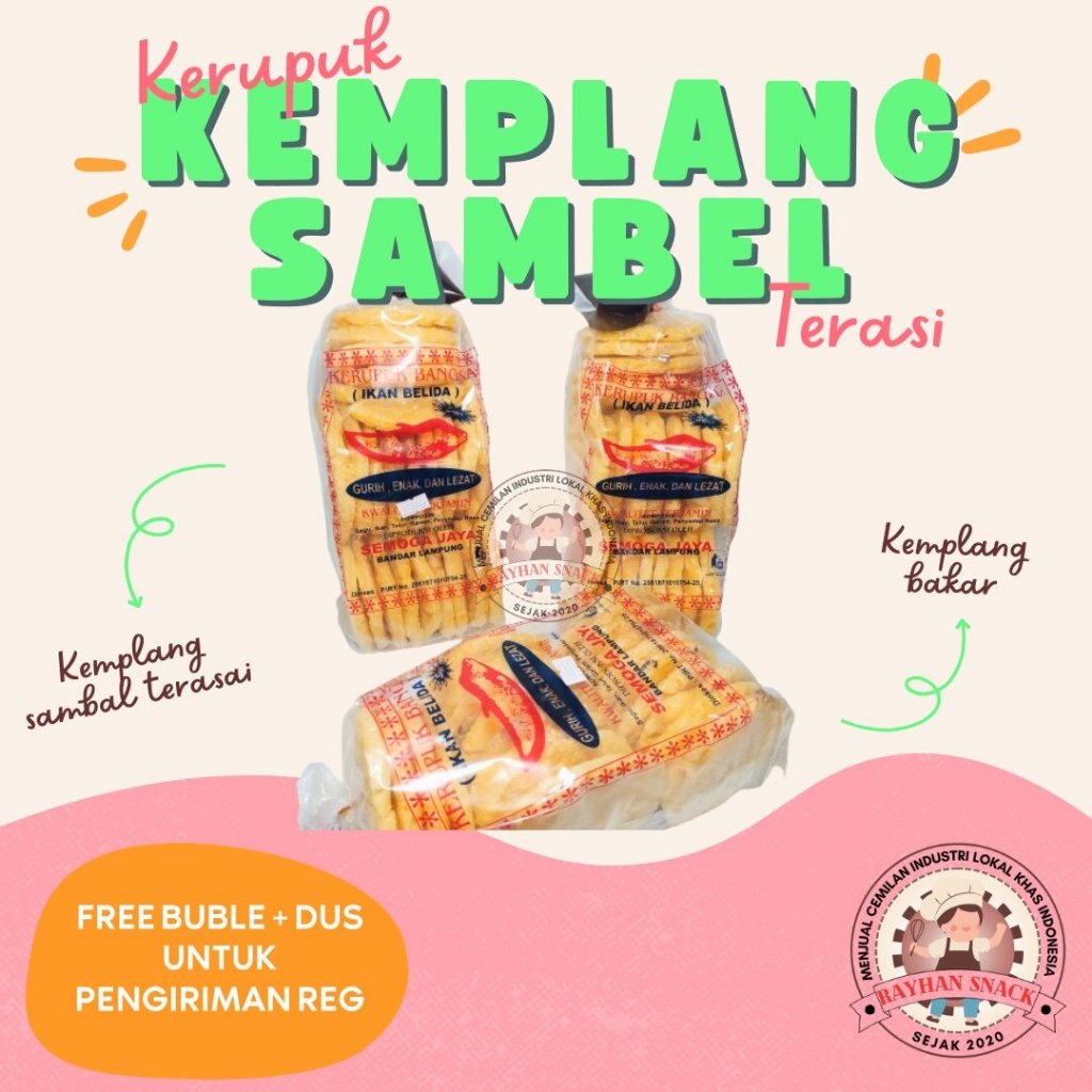 

Kerupuk Kemplang Sambel Bangka Isi 22 + Sambel Terasi Pedas