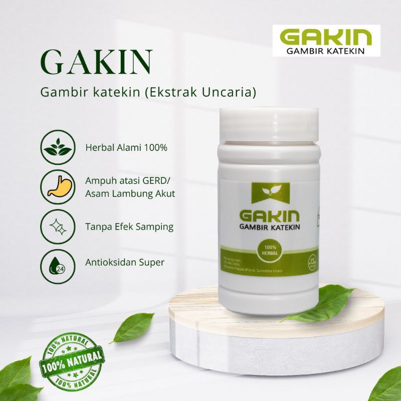 

Gakin Obat Asam Lambung/Maag/Gerd Alami Uncaria Gambir
