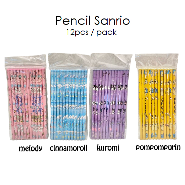 

Pensil sanrio cinnamoroll kuromi melody pencil isi 12pcs