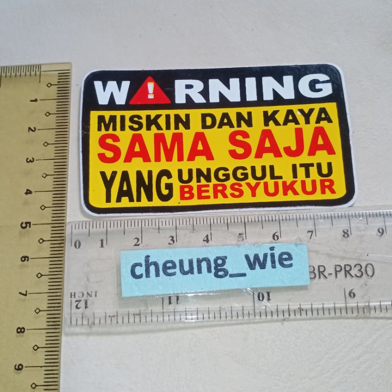 

Stiker Stiker WARNING Kaya Miskin sama saja yang unggul yang bersyukur