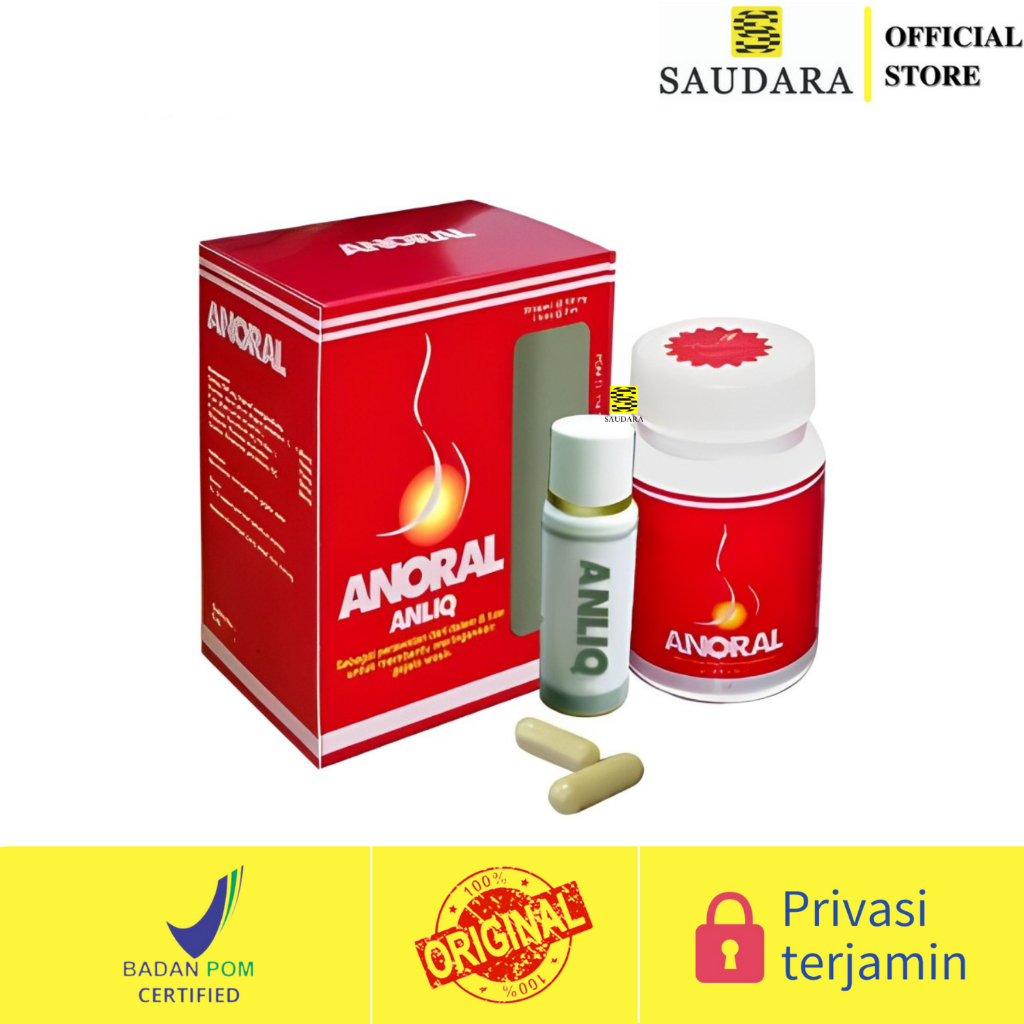 ANORAL KAPSUL 30'S + ANLIQ 8 ML | OBAT WASIR, AMBEIEN, AMBEYEN