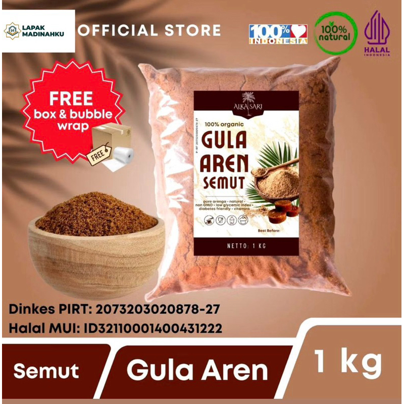 

{Free Sendok Kayu} Gula Aren Semut / Nira Aren Bubuk Organik Alka Sari 1Kg - High Quality - Premium